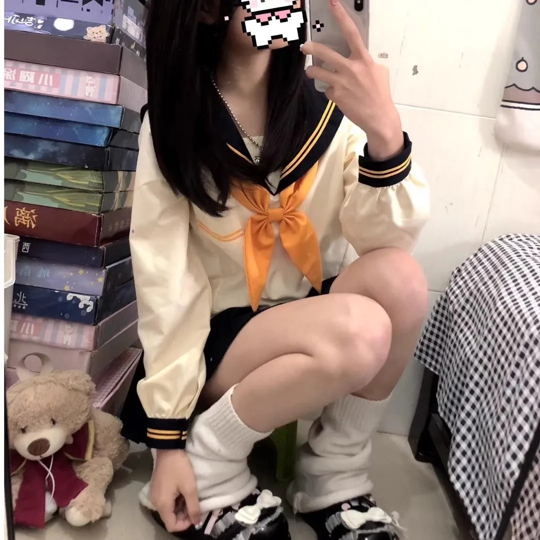 Uniforme da marinaio uniforme scolastica da donna S-XL Uniformi scolastiche giapponesi JK Studente Ragazza Vestito da marinaio Costume coreano Seifuku