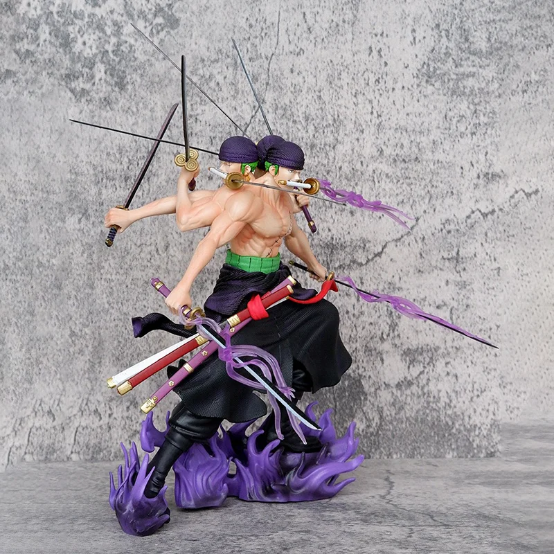 

One Piece Anime Roronoa Zoro Nine Knives Flow Action 30cm Figures Pvc Model Doll Desktop Statue Decoration Toy Collection Gift