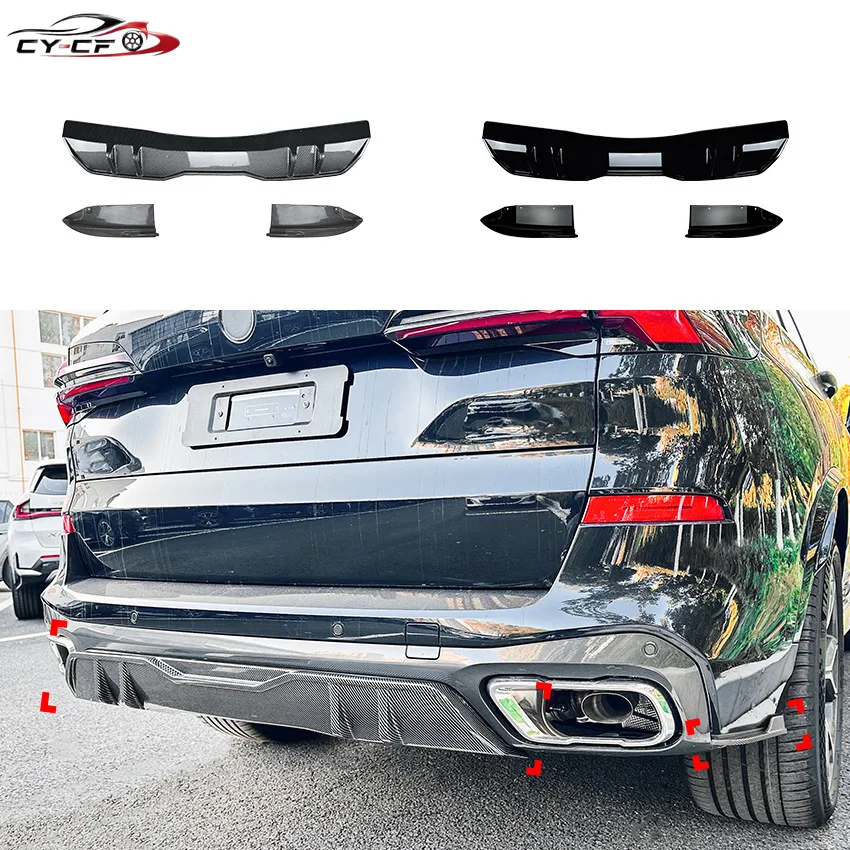 Für BMW X5 G05 M50i M50d M60i M60d 40i M Sport 2019-2024 MP Style Heckdiffusor Stoßstangensplitter Spoilerlippe Karosseriekit Tuning