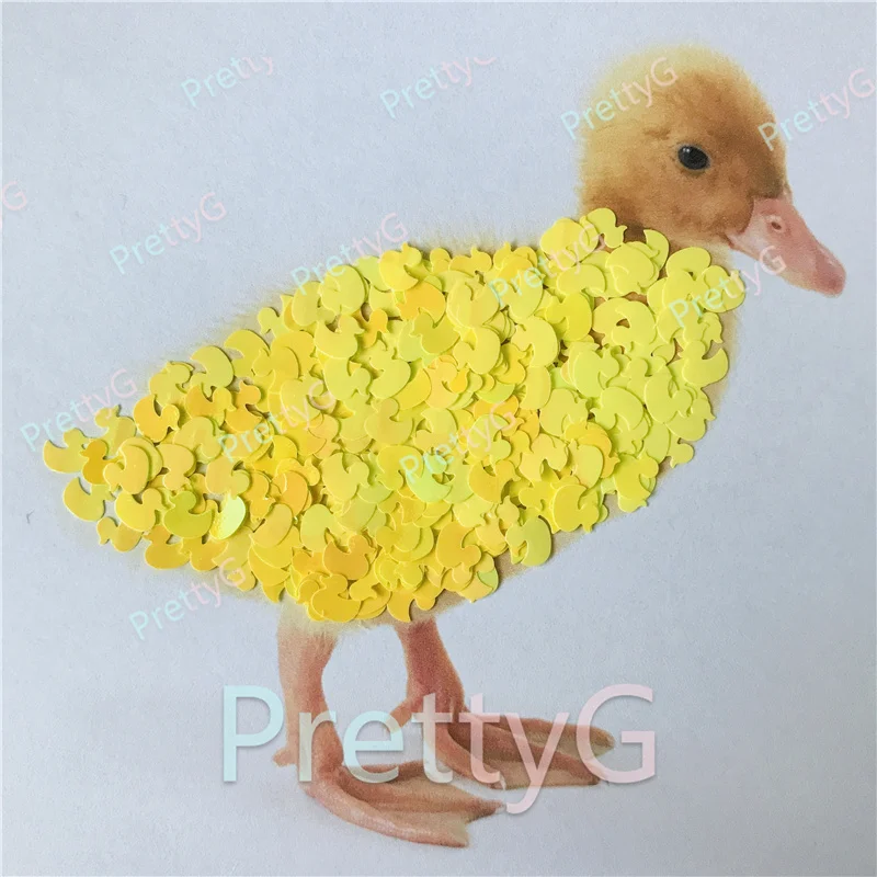 PrettyG Yellow Color Duck Shaped Glitter Sequins Opal Glitter Flakes Supplies  For Art Craft Nail Makeup Decoration Accessories