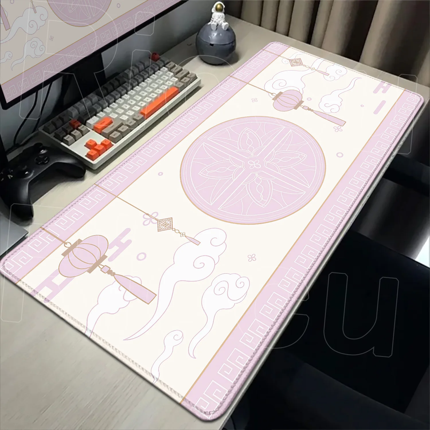 

HD lantern 400x900mm Japanese texture screen Art Mouse Pad Gamer Desk Mat XXL Kawaii PC Accessories Carpet Home Office Setup Rug