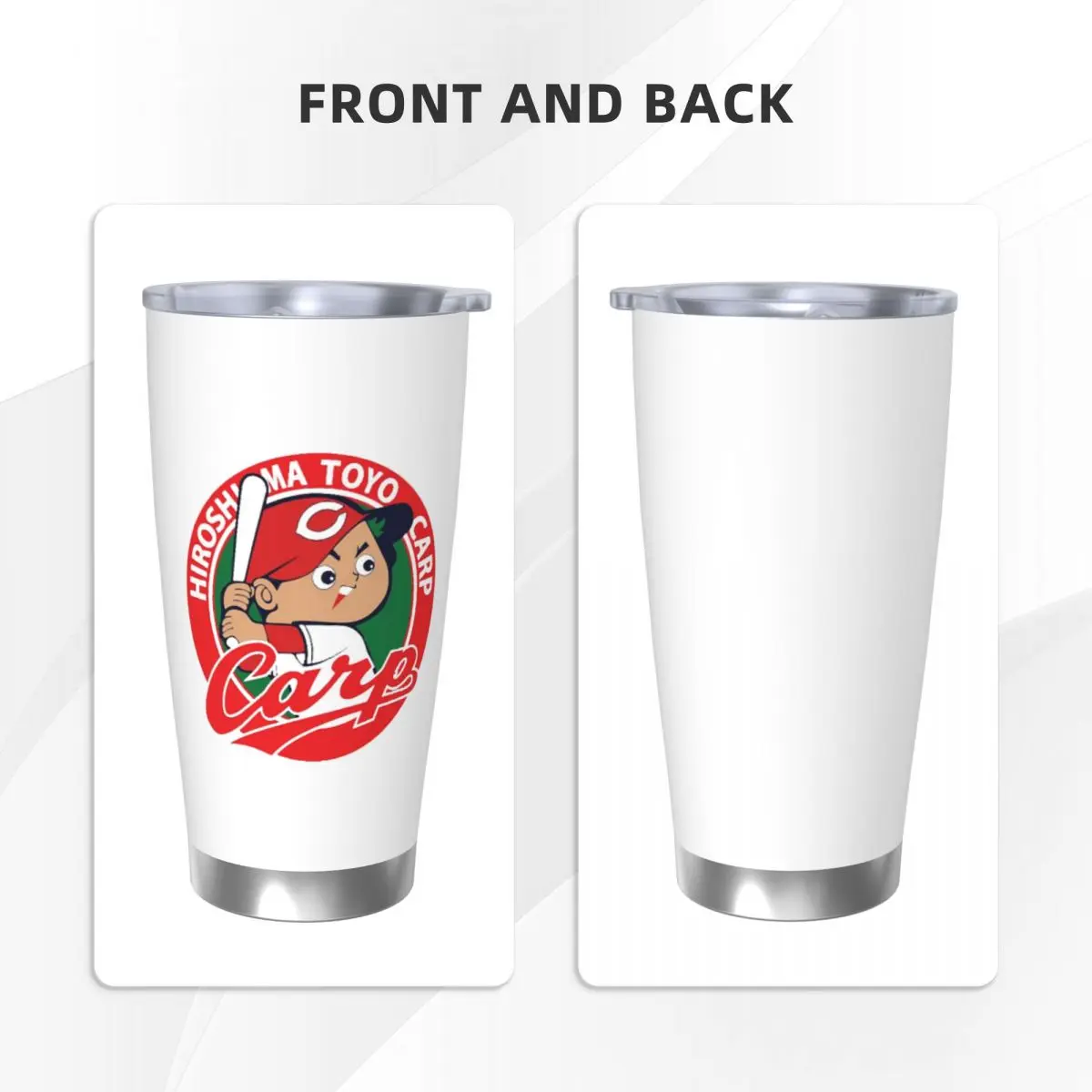 Hiroshima Toyo Carp Stainless Steel Tumbler Vacuum Insulated Mug Thermal Cold Bottle Straw With Lid 20oz view 3