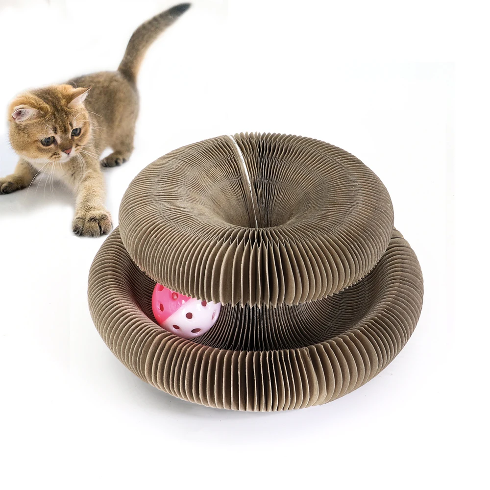 Funny Cat Scratching Board Cat Toy with Bell Cat Grinding Claw Cat Climbing Frame Cat Scratch Toy Folding Cat Scratcher Toys