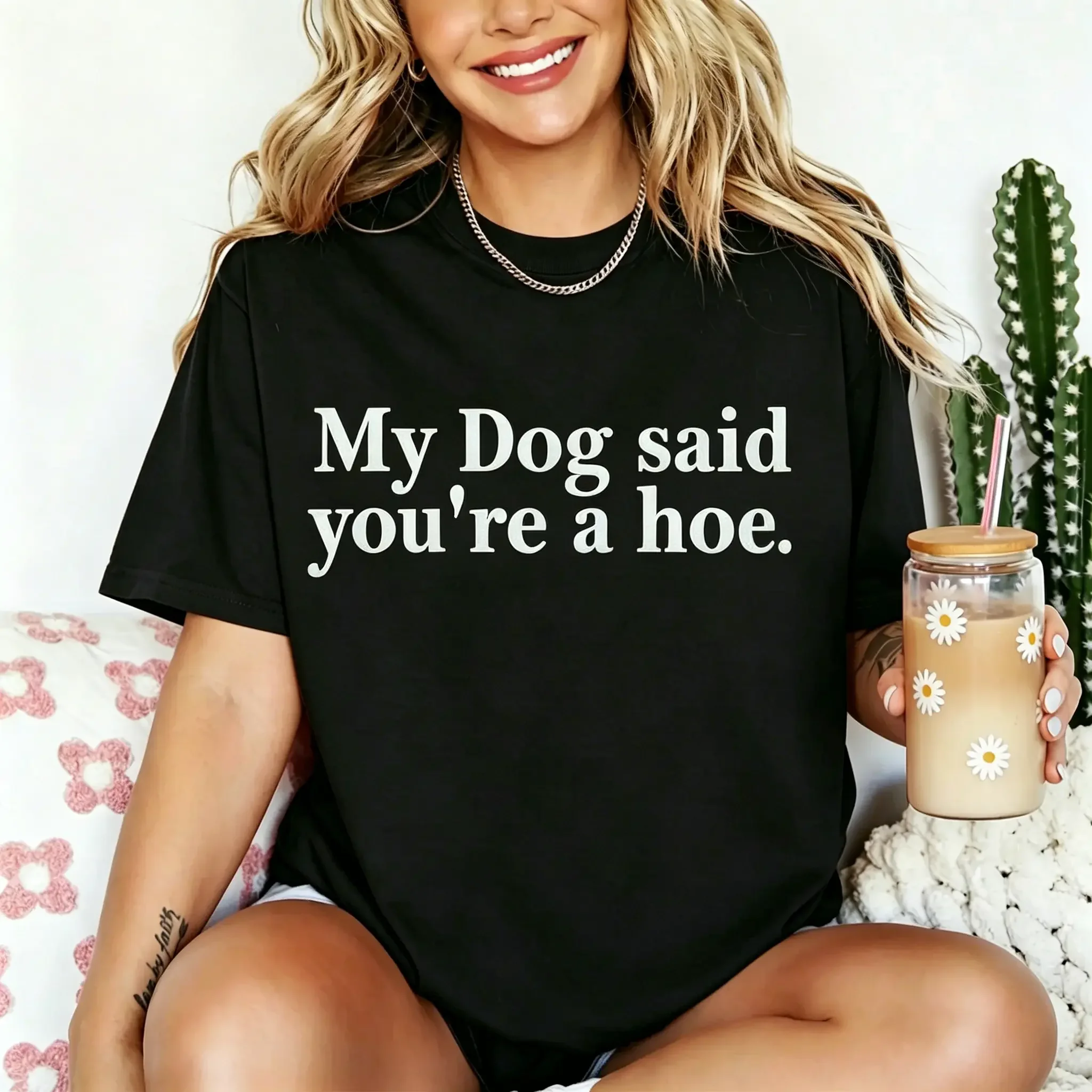 Women's Short-Sleeve T-Shirt - Oversized Fit, Lightweight, Funny Sarcastic Humor Graphic 