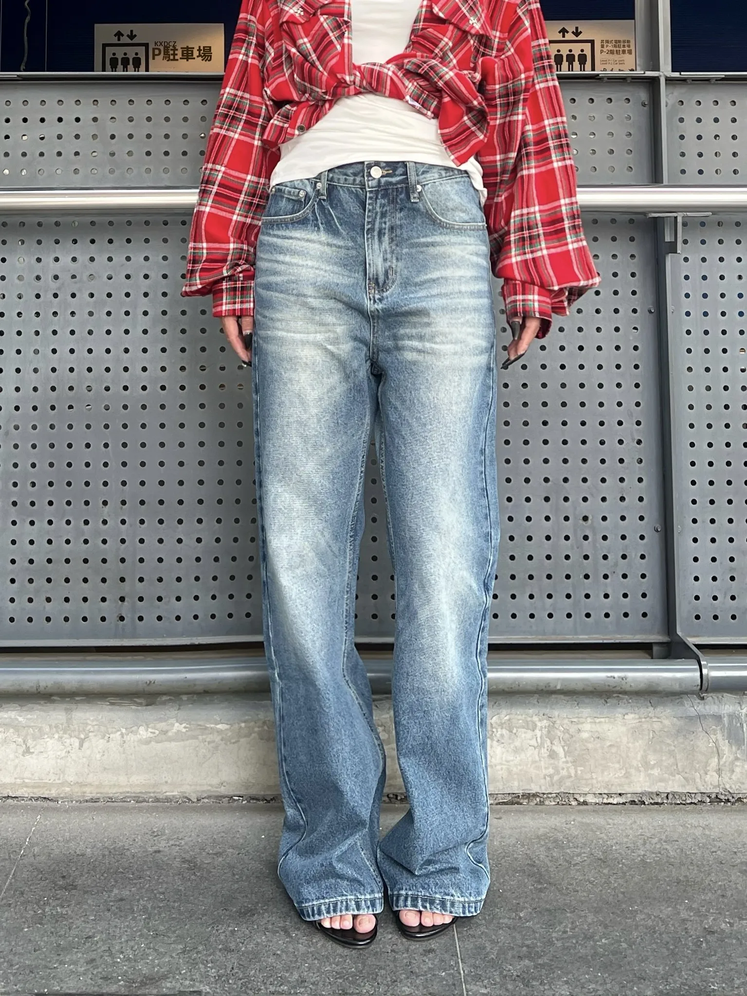 

Retro American adient Waed Blue Jeans Men's Slim Fit Straight Leg Long Pants Wear Resistant All Season l Waist