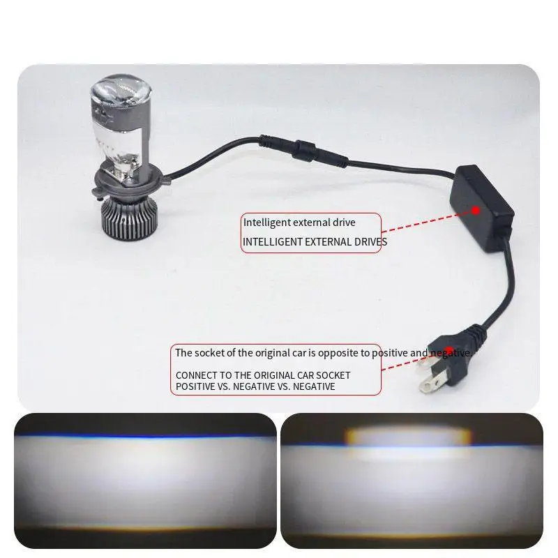 

H4 Bi LED Laser Projector Lens 12V 50W 6000K Hi Lo Beam Car Headlight Retrofit