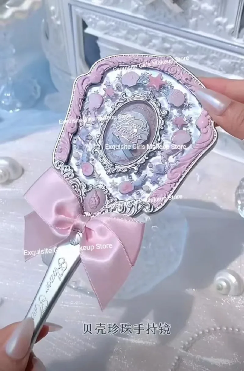 Flor sabe o espelho de maquiagem portátil da série Jewel Shell