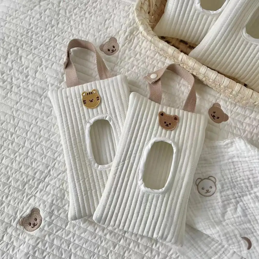 Quilted Wipe Holder Portable Baby Wipes Pouch Cute Animal Pattern Travel Wet Wipe Case Hanging Diaper Stroller Car Wipe Bag 85%
