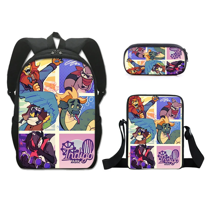 Children's Backpack 3pcs set School bags Indigo Park Primary School Printed Backpack Backpack Single layer Pen Bag Shoulder Bag