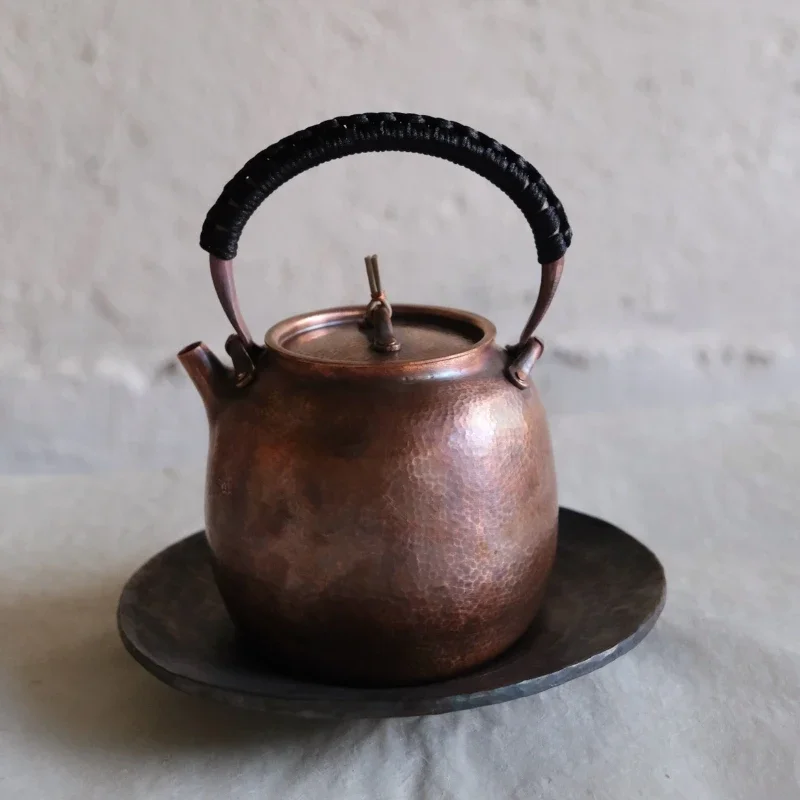 Handmade pure copper teapot copper retro kettle 1000ml integrated brewing