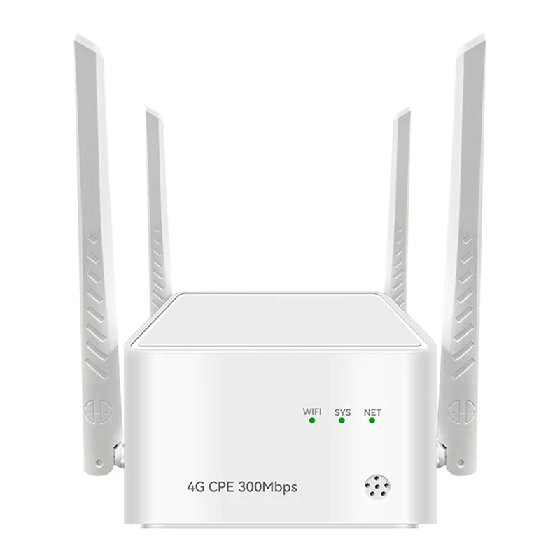GW-New 4G Home Wifi Router Wide Coverage 300M 2XRJ45 Cat4 4G LTE Sim Card Wireless Router With External Antenna EU-Plug Easy To