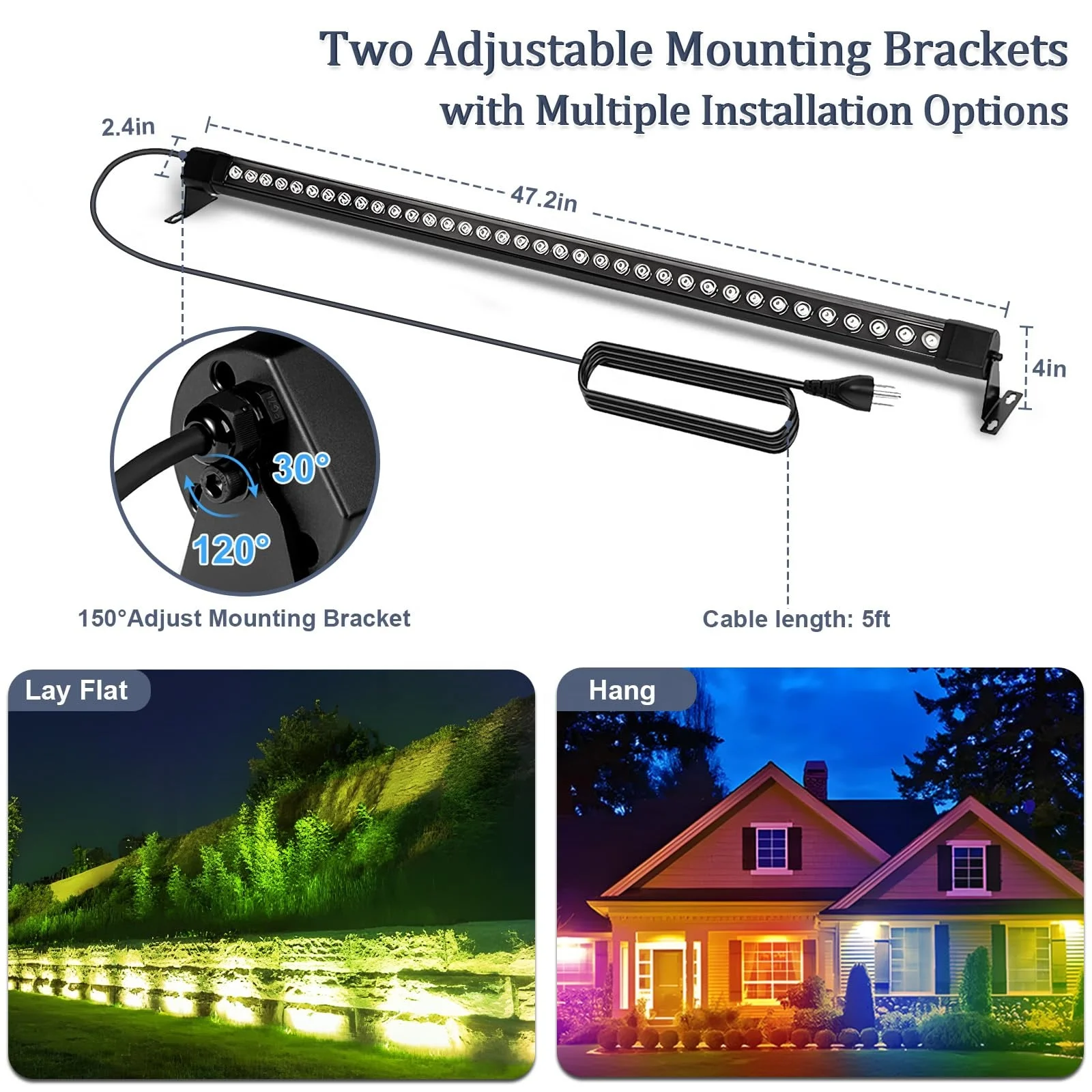 36W Remote Control RGBW Wall Washers Light Aluminum Linear Lamp IP67 Waterproof Smart LED Light Strip for Landscape Lighting for