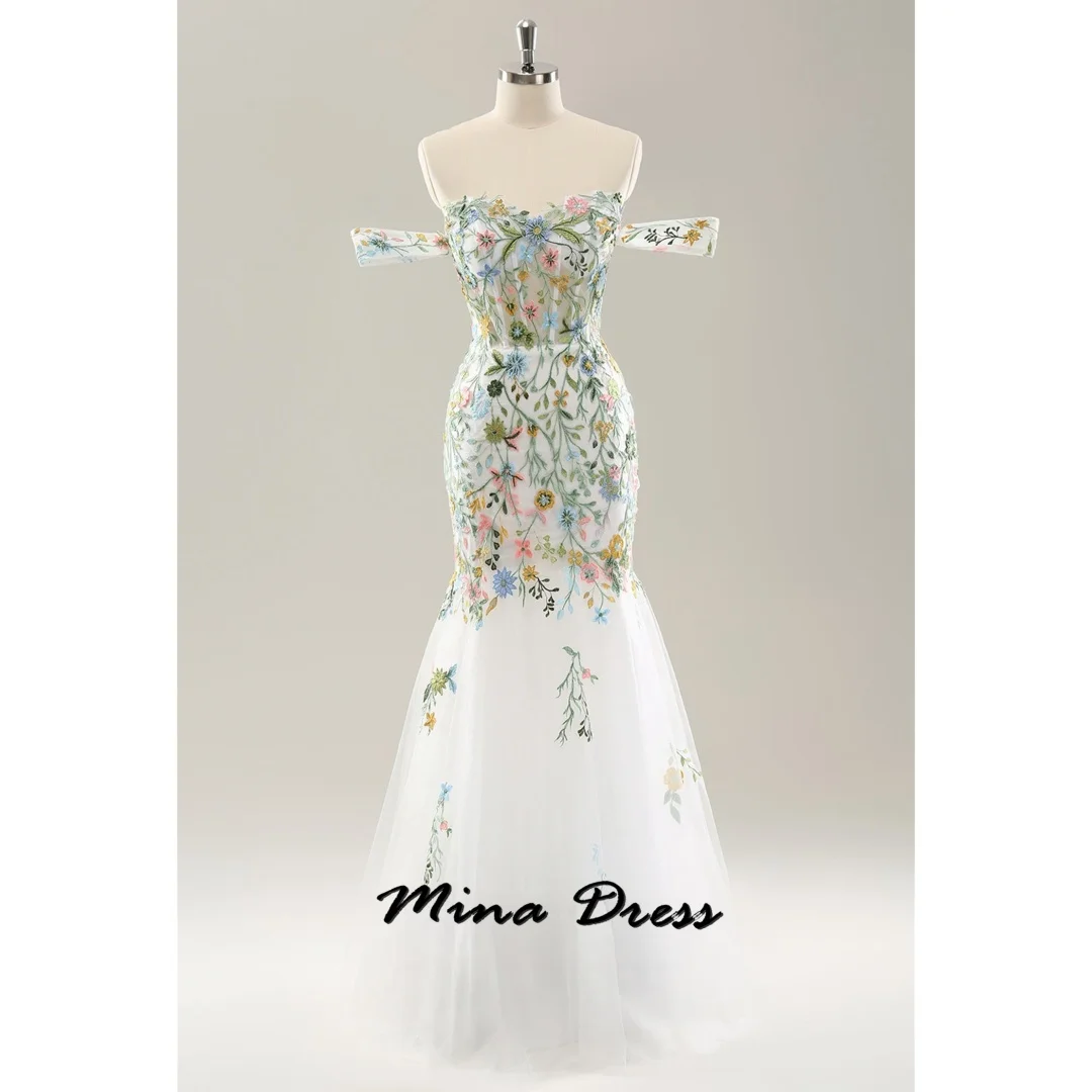 

Mina Customized Elegant Floral Evening Dress Wedding Simple and Elegant Bridesmaid Dress Woman Prom Dresses 2024 Ball Gowns Gala