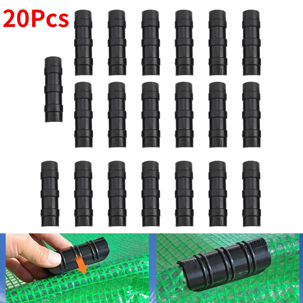 20Pcs Greenhouse Frame Pipe Tube Clip Plant Stakes 20/22/25/32mm Shade Film Row Cover Netting Tunnel Hoop Clips Connector