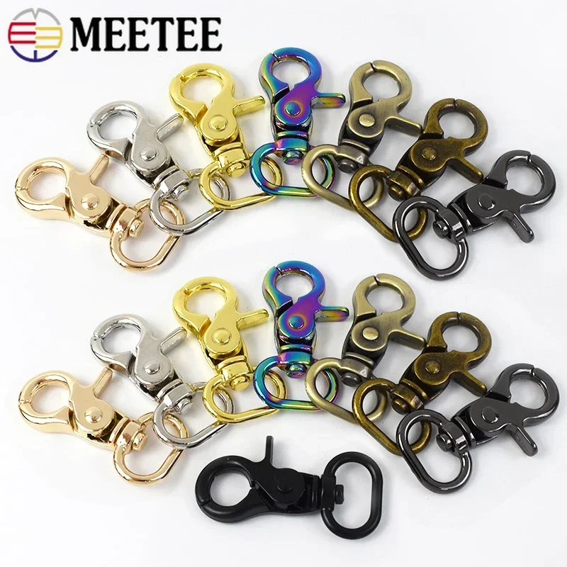 

5/10Pcs 20-50mm Metal Bag Strap Buckles Swivel Lobster Clasp Trigger KeyChain Collar Carabiner Snap Hook Hardware Accessories