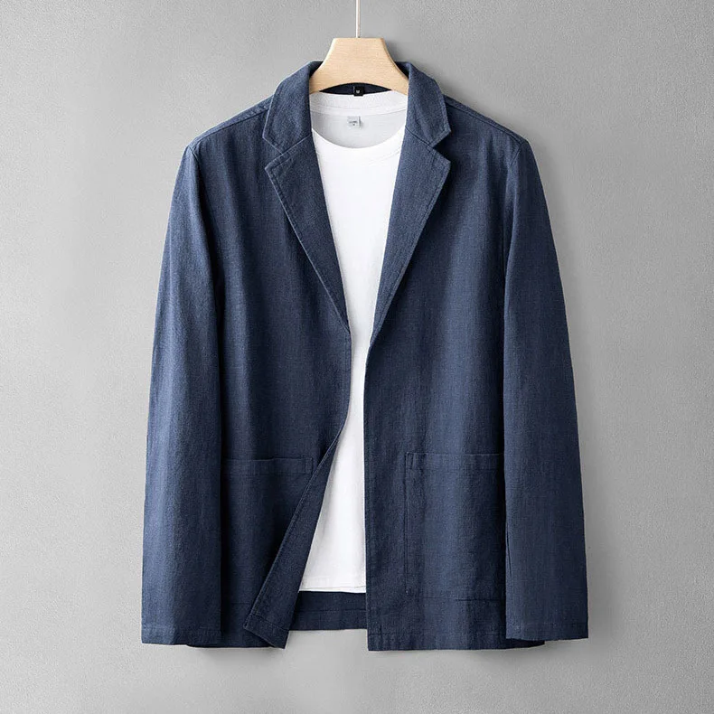 

2026 Summer Men's Simple Casual Suit Spring and Summer Thin Jacket Fashion Loose Linen Suit