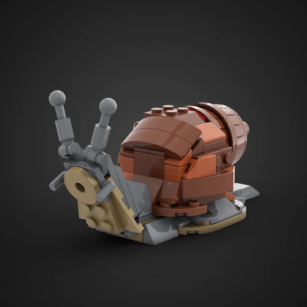 Klocki Gobricks MOC Gigantyczny Ślimak Afrykański Model Biologiczny Reptilia Klocki DIY Zabawka do Składania Prezent dla Dzieci