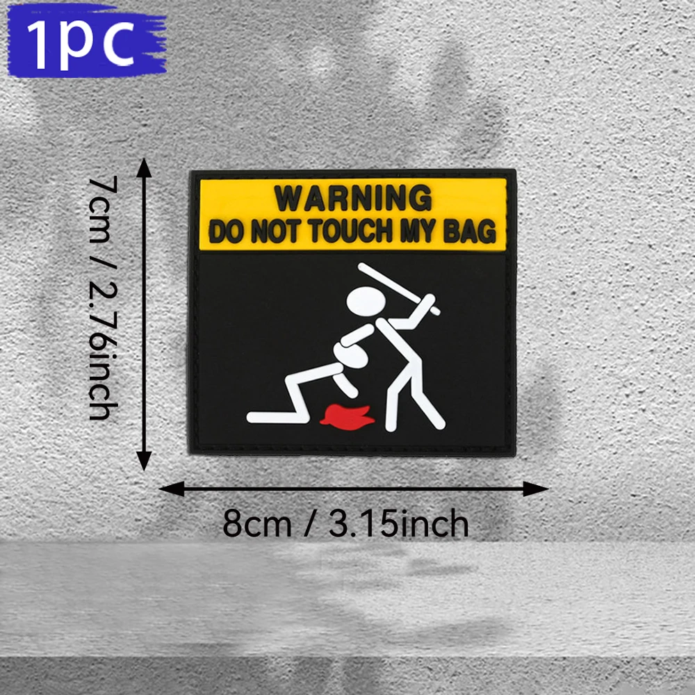 Contrasting Color Square Outline with Fun Stickman Pattern and English Slogan, 2D Flat Pvc Material Decorative Patch, Comes with a Felt Backing, Detailed Pattern, Flexible Material, Does Not Damage Fabric, Motorcycle Jacket Arm Decoration Accessory