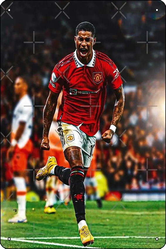 MARCUS RASHFORD GOAL CELEBRATION Poster Metal Tin Sign Fun Home Art Wall Decor 8x12 Inch