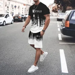 Summer Tracksuit Set 3D Printed Casual Men's T-shirt Short Male Sportswear Short Sleeve 2 Pieces Sporty Clothing Outfit Men Set