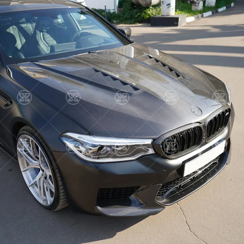 For BMW 5 Series M5 F90 G30 G38 530 540i Carbon Fiber Front Bumper Engine Hood Bonnet Air Vent Cover Body Kit Accessories