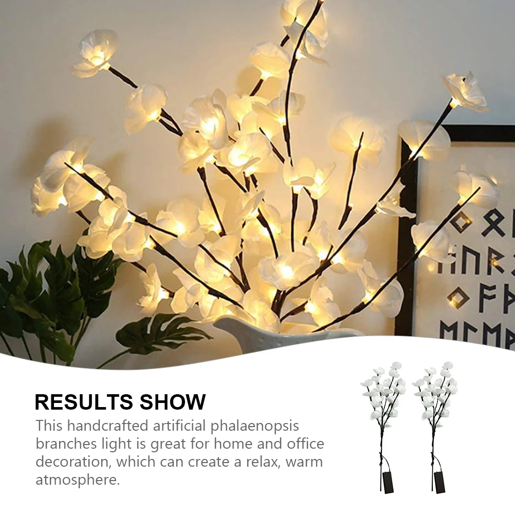 

2pcs Led Lamp Branches Creative Simulation Phalaenopsis Household Decorative Light Home Garden Office Adjustable