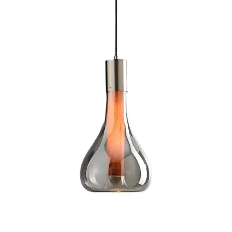 

Italian restaurant single-head glass chandelier designer simple decorative bedside lamp