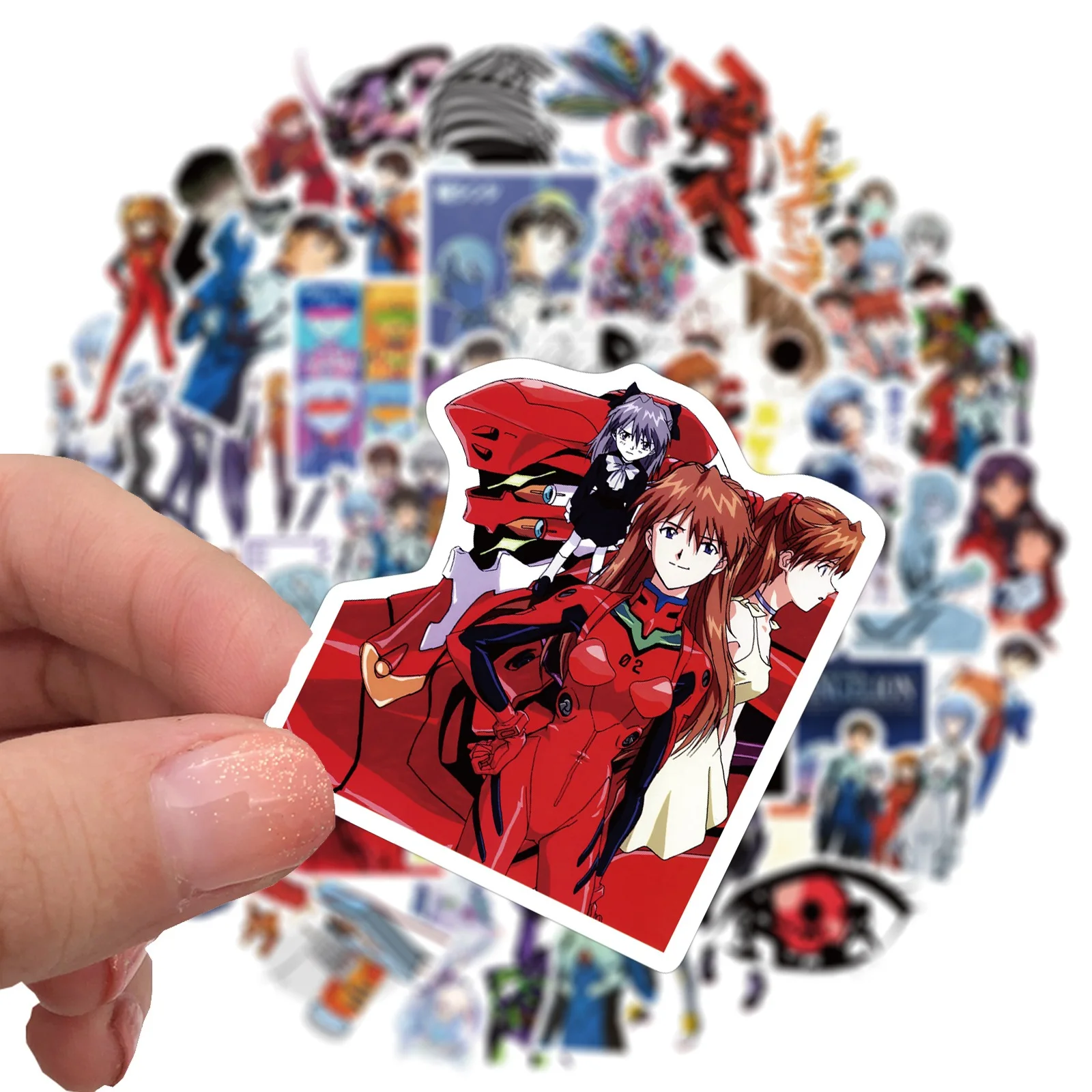 10/50Pcs Japan Anime Stickers Evangelion Decal Laptop Suitcase Skateboard Luggage Graffiti Phone Cartoon Stickers Kids Toy Gift