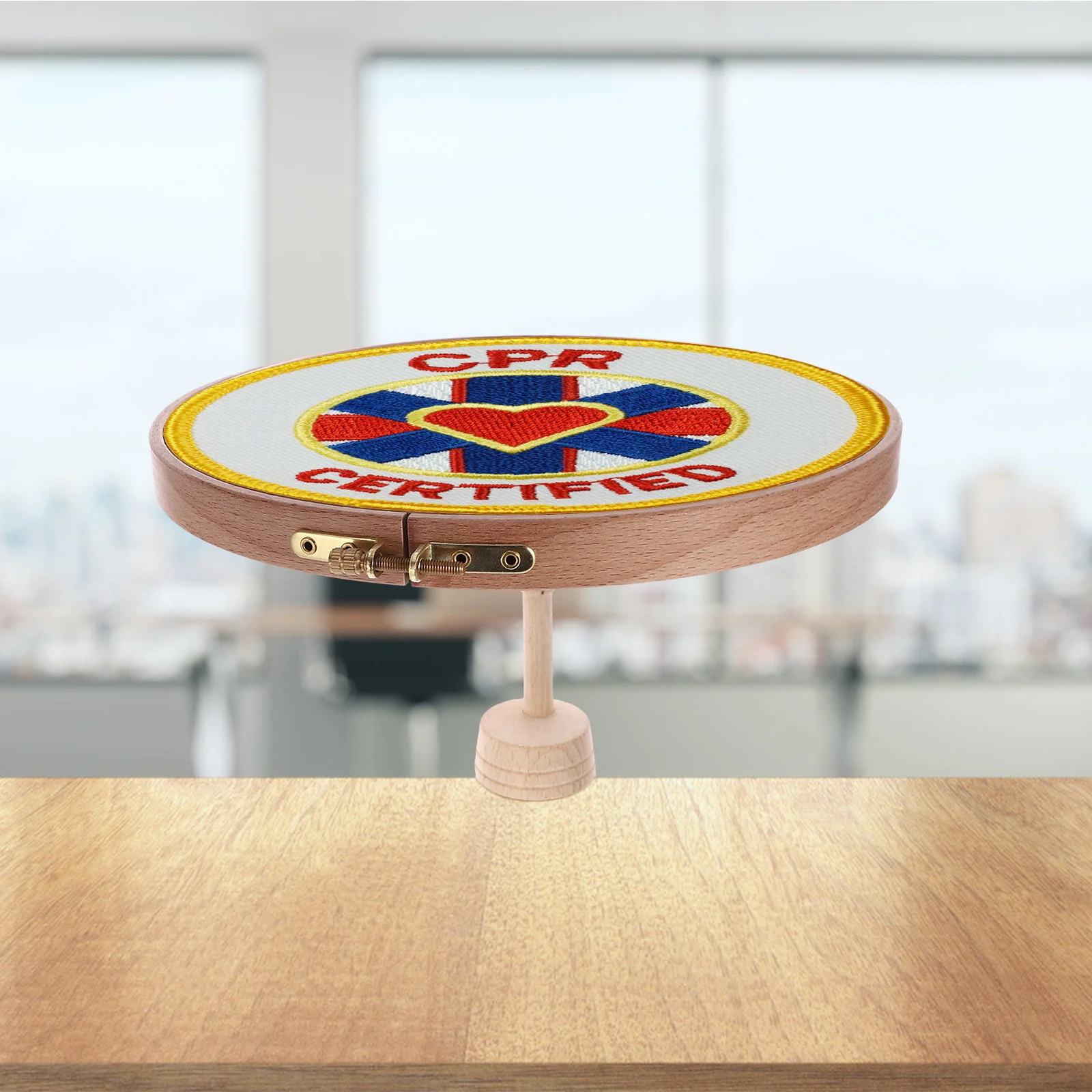 

Wooden Round Cross Stitch Frame Adjustable DIY Desktop Embroidery Stand Crafts Holder Embroidery Rack Cross Stitch Shelf