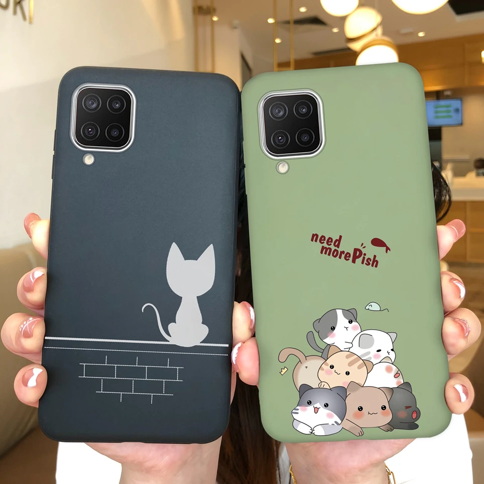 Luxury Case For Samsung Galaxy A12 A125 M12 F12 Cute Dinosaur Silicone Cover Shock Resistant Coque For A12 A 125 M 12 F 12 Funda