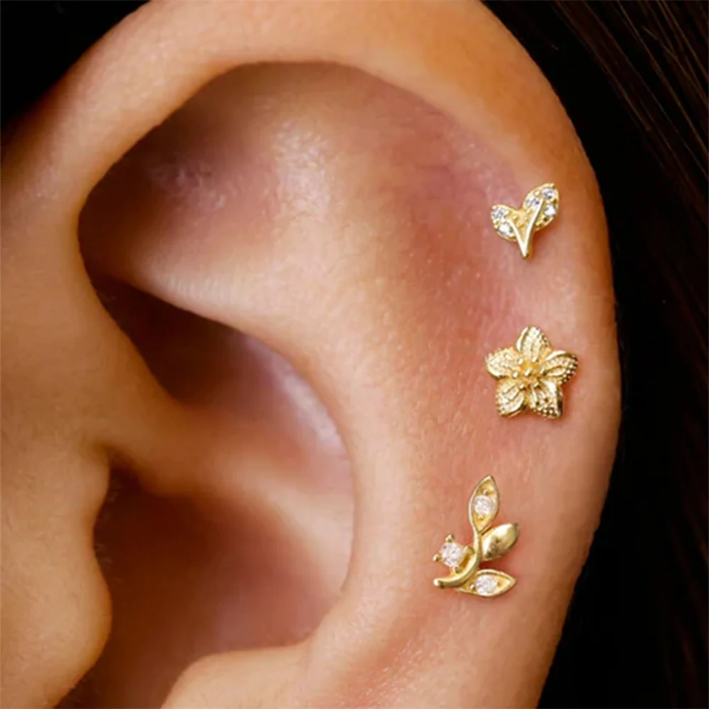 

Aide 4pcs Set 925 Sterling Silver Heart Evil Eye Stud Earrings For Women Elegant Bohemian Piercing K Gold Jewelry High Quality