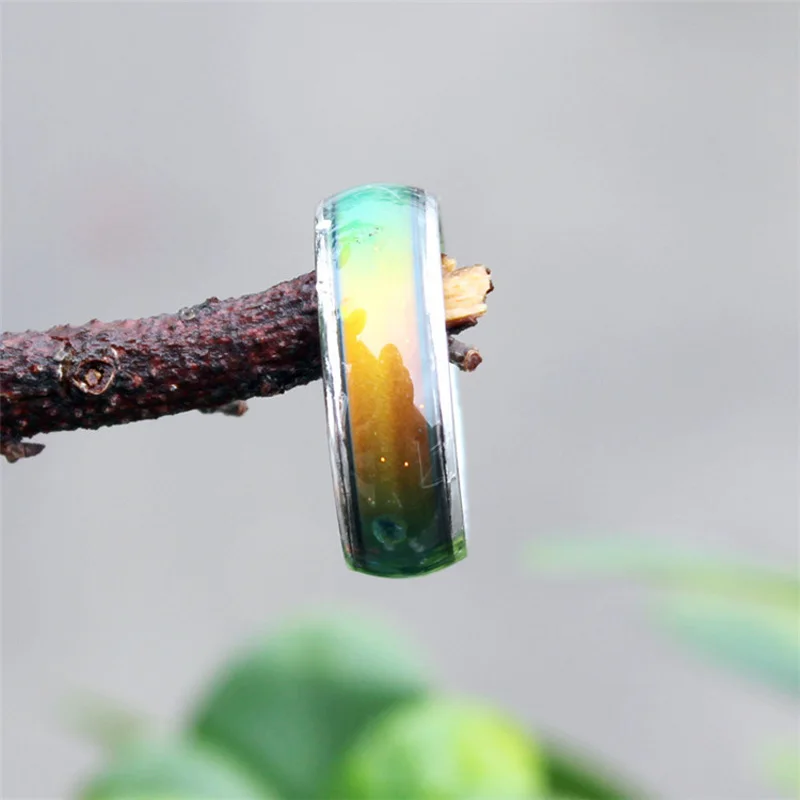 Ringe mit wechselnder Farbe, Edelstahl, Stimmung, Emotion, Gefühl, Temperatur, Ringe für Frauen, Männer, Paare, glasierter Ton, feiner Schmuck, Geschenke – Detail 14