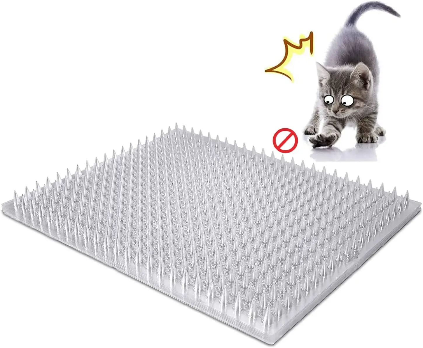 Cat Deterrent Outdoor/Indoor Scat Mat, Pet Deterrent Training Mats, Cat Scat Mat with Spikes