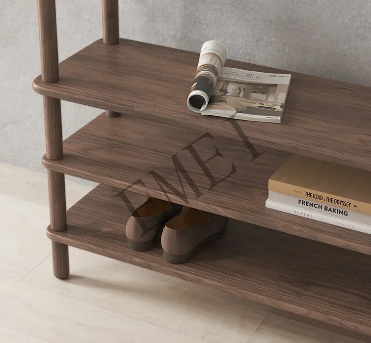 Solid wood shoe rack 2022 popular simple door small narrow household indoor multi-layer storage can sit shoe cabinet