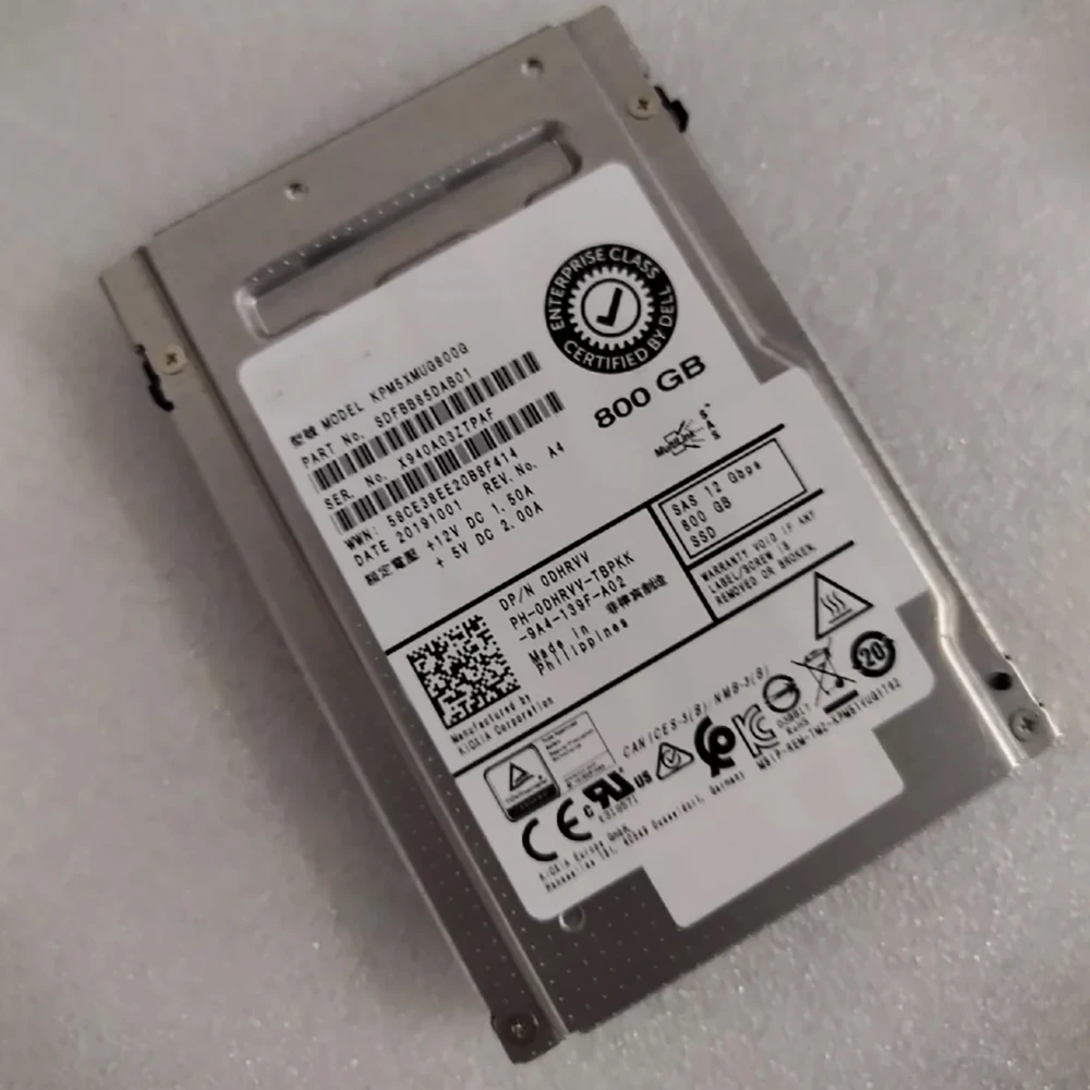 For DELL 800GB SAS 12Gbps SSD Hard Drive PN: 0DHRVV KPM5XMUG800G