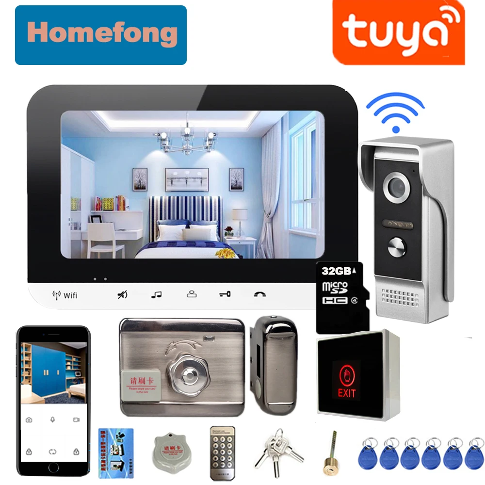 Dragonsview 7 Inch Wifi  Wireless Video Intercom Tuya Smart Door Phone Doorbell Camera System Electronic Lock Remote Unlock Talk