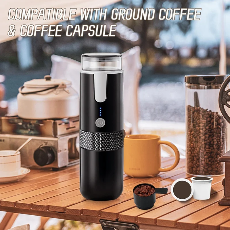 Portable Espresso Maker, Electric Travel Coffee Machine For Office Travel Camping Fit Coffee Powder & Coffee Capsule