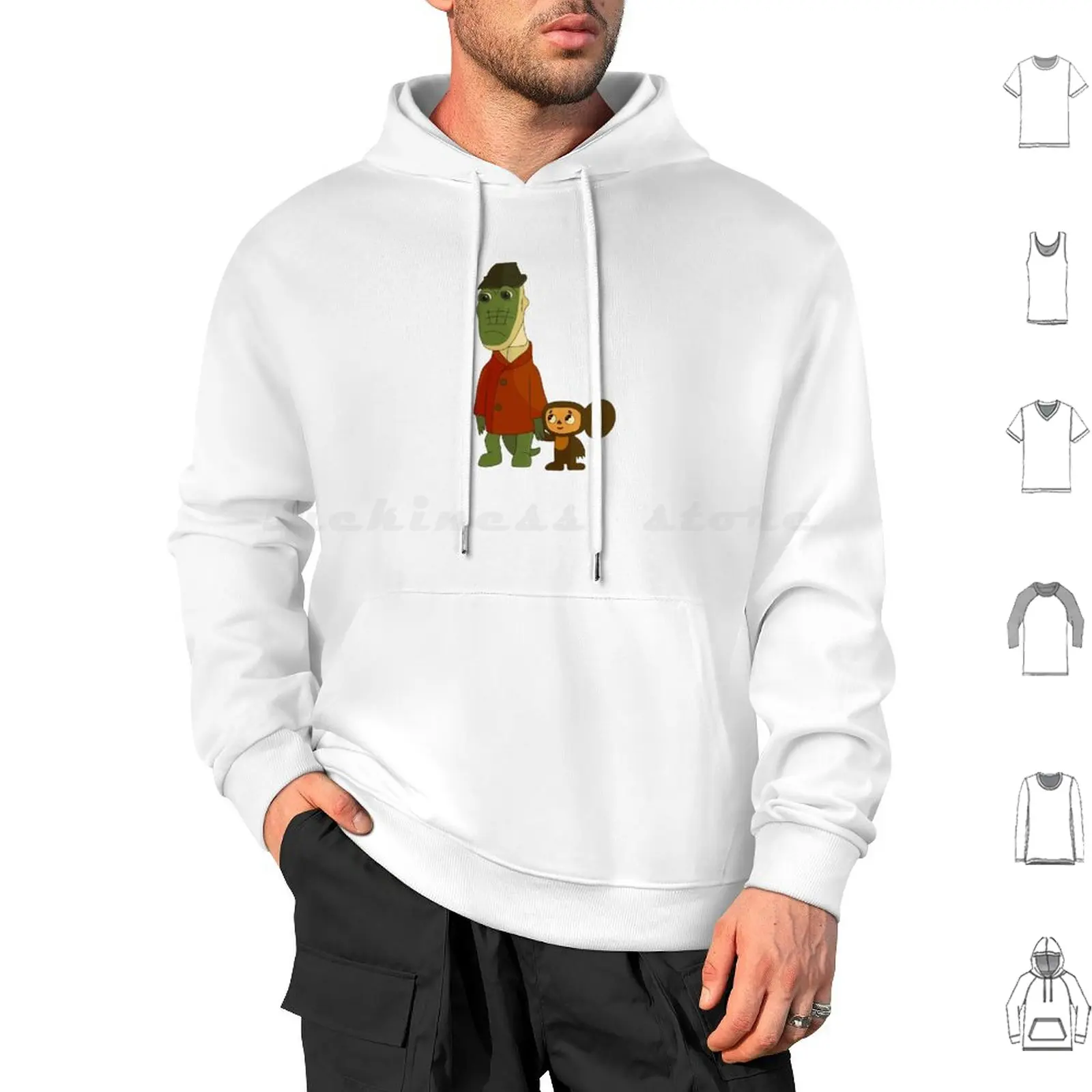 Sudaderas con capucha Cheburashka y Gena de manga larga, con diseño de cocodrilo Cheburashka y Gena, de dibujos animados rusos, nostalgia infantil rusa