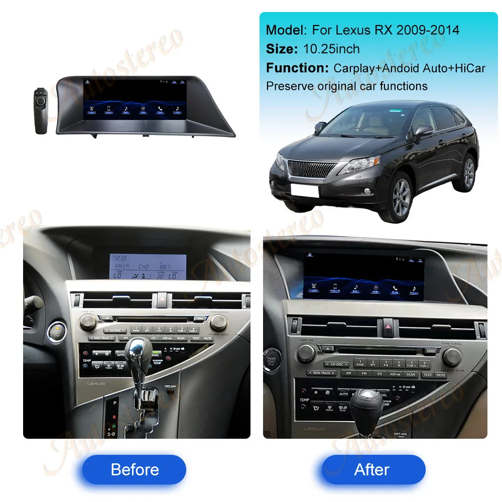 10.25/12.3 Inch Linux System Car Radio For Lexus RX 2009-2014 GPS Navigation Stereo Multimedia Player Head Unit Audio DVD