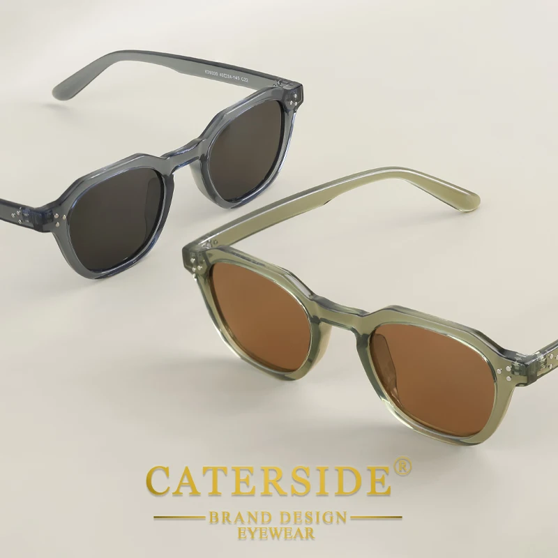 

CATERSIDE Retro Men Sunglasses Ultralight TR90 Frame Polygon Women Sun Glasses Outdoor High Quality Travel Eyewear