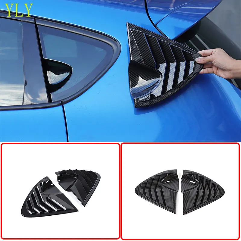 For Seat Leon 2008-2012 ABS Black Car rear side window blinds decorative cover sticker car exterior protection accessories 2Pcs