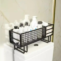 Over the Toilet, Wall Mounted Storage Rack for Bathroom, Toilet Paper Organizer, No Drill Shelves Bath Shower Holder Accessories
