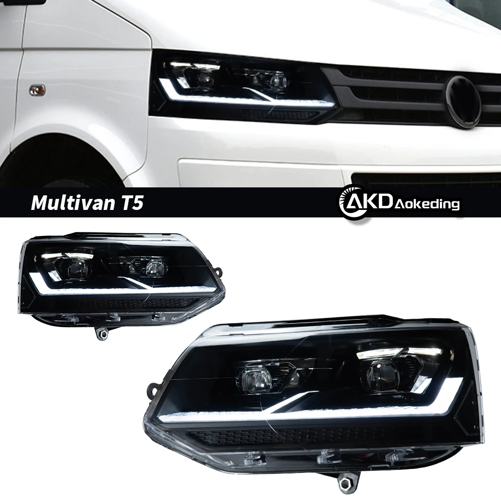 Car Headlights For VW Multivan T5 2010-2015 LED Headlights DRL Turn Signal High Beam Projector Lens