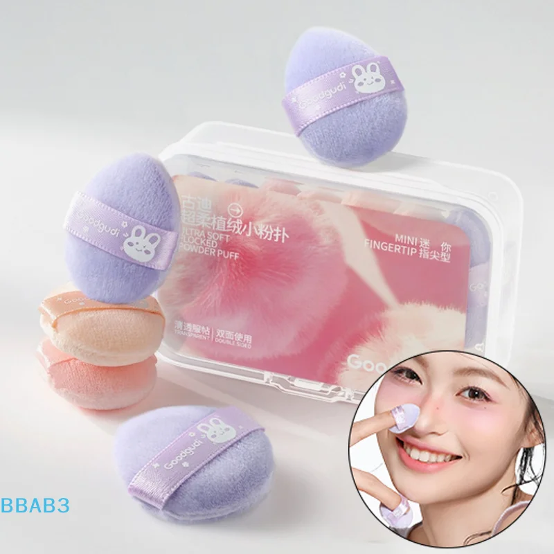 【B】4 pçs/caixa Mini pó facial fundação puff portátil macio cosméticos puff para aplicação de maquiagem ferramenta de beleza maquiagem essencial