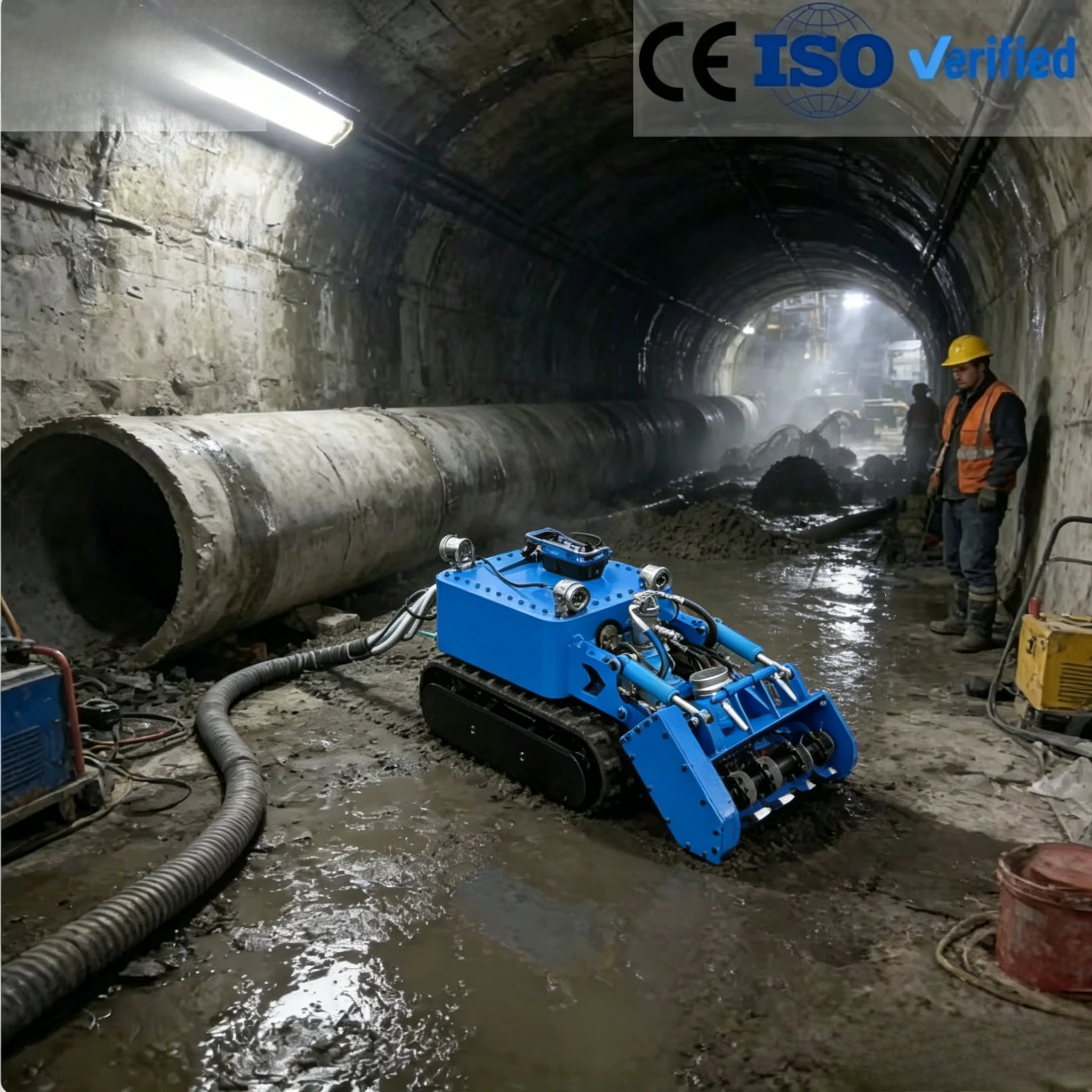 Crawler Type Underwater Cleaning Robot Remote Dredging Machine for Pool Pond Sediment Removal Customized