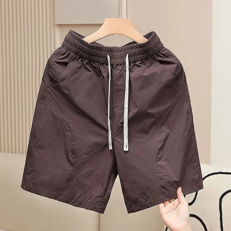 

Summer Mens Quick-Dry Shorts Casual Loose Fit American Trendy Beach Shorts Simple High-Class Versatile 5-Point