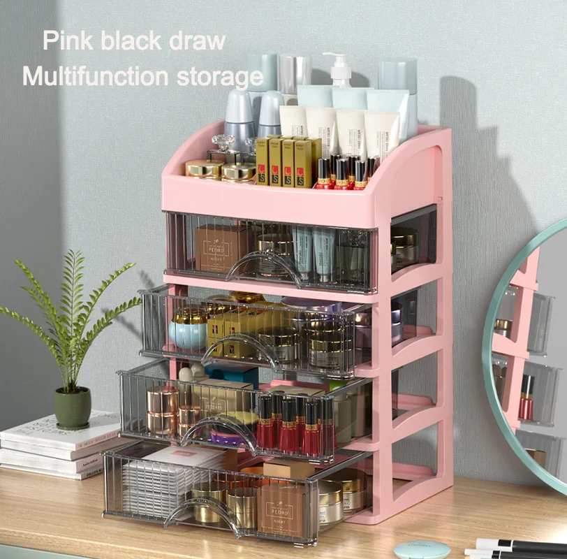 Neue kosmetische Aufbewahrungsbox Desktop transparente Schublade Finishing Box Schminktisch multifunktionale Trennwand Lagerregal