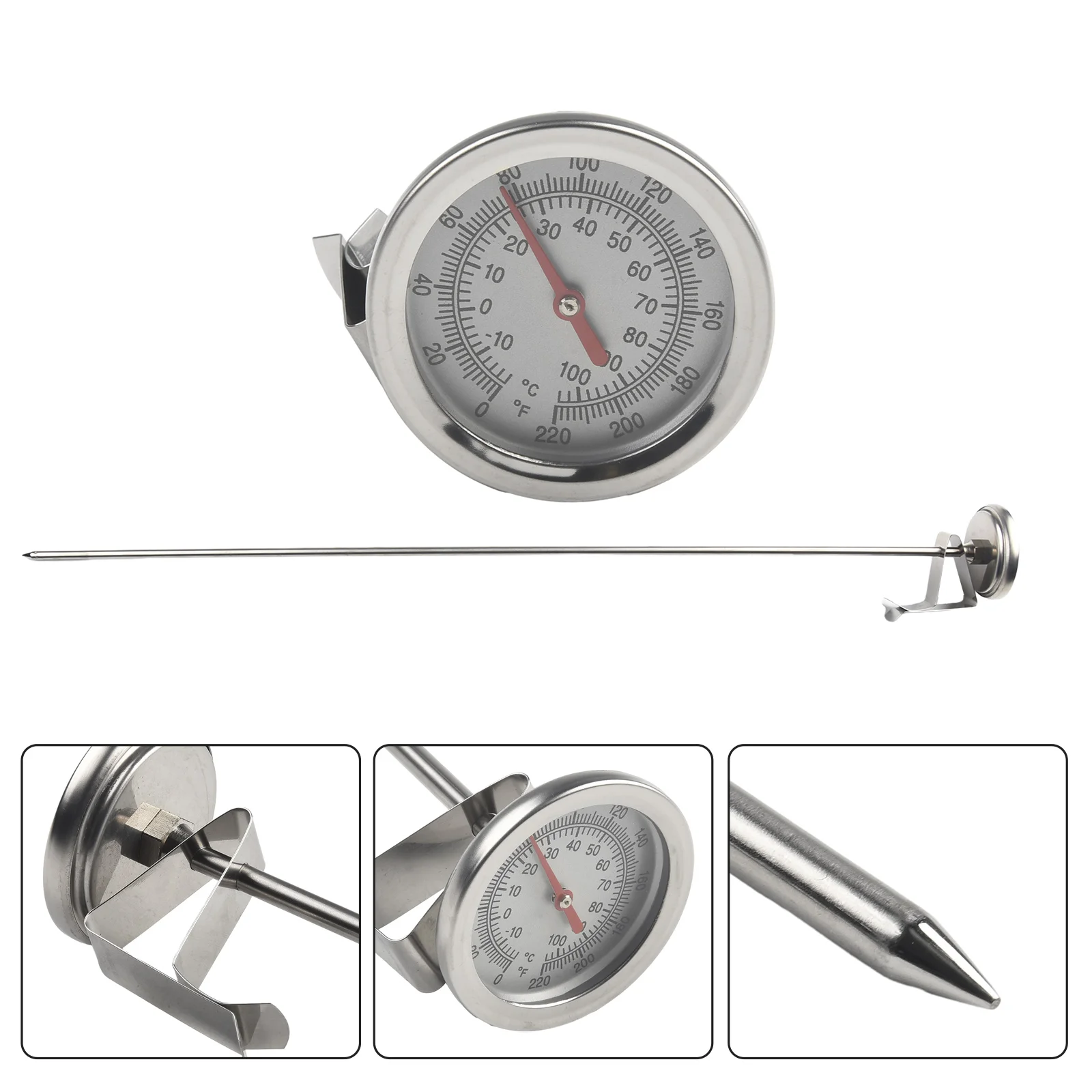 Compost Soil Thermometer 0 120 Silver Stainless Steel Water Yard 20inch Accessories High Accuracy Fast Readings