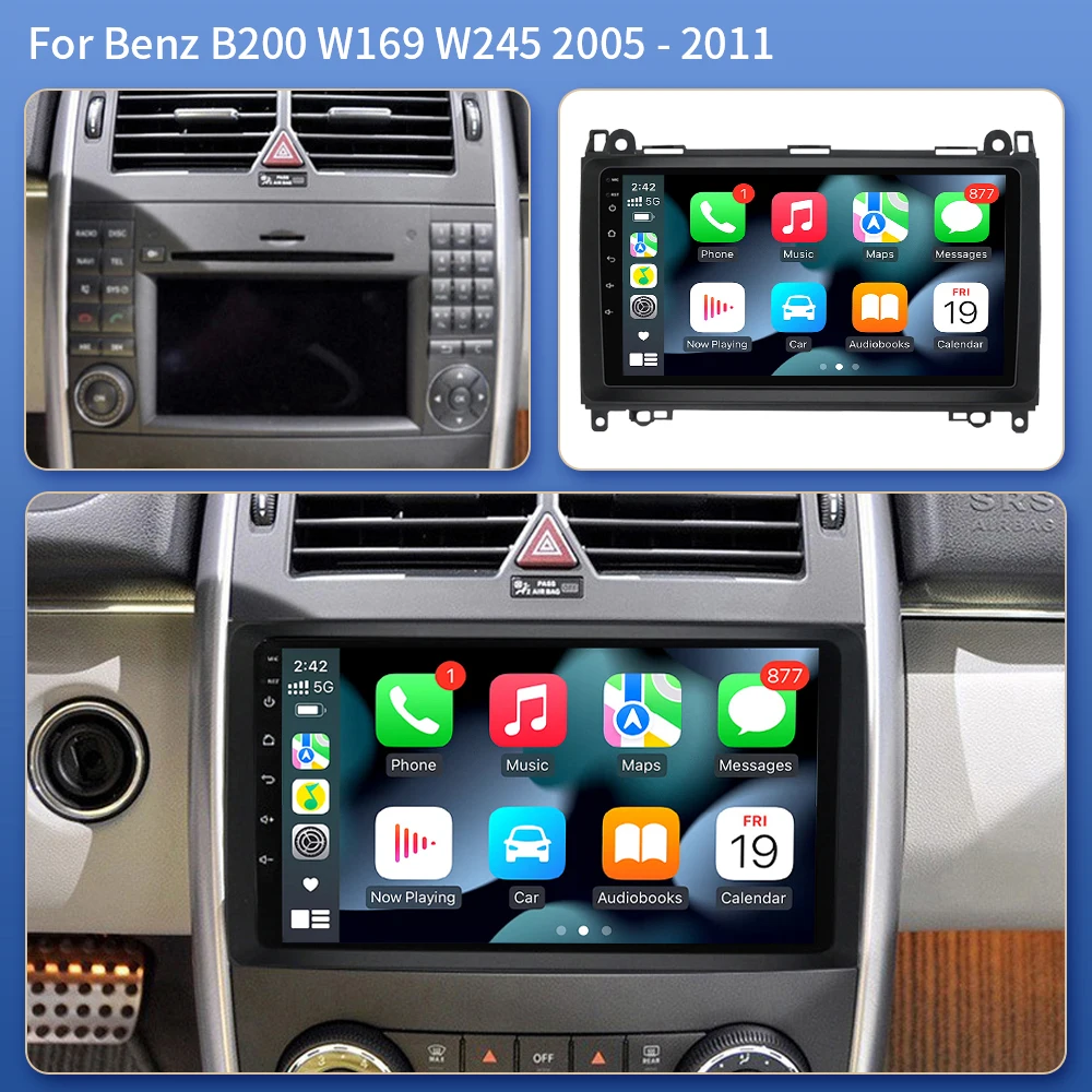Carplay Video Player Autoradio For Mercedes Benz B200 B150 B170 A180 A160 W169 W245 GPS BT Car Radio Android 16 Auto Play Audio