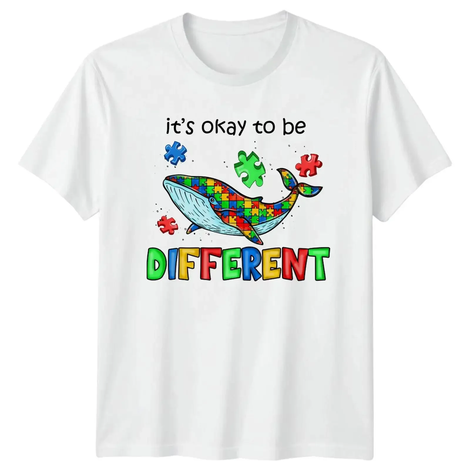 Autism Awareness It's Okay To Be Different Whale Puzzle T Shirt Bild 1 von 4 vintage Washed fashion Slightly streetwear Unisex